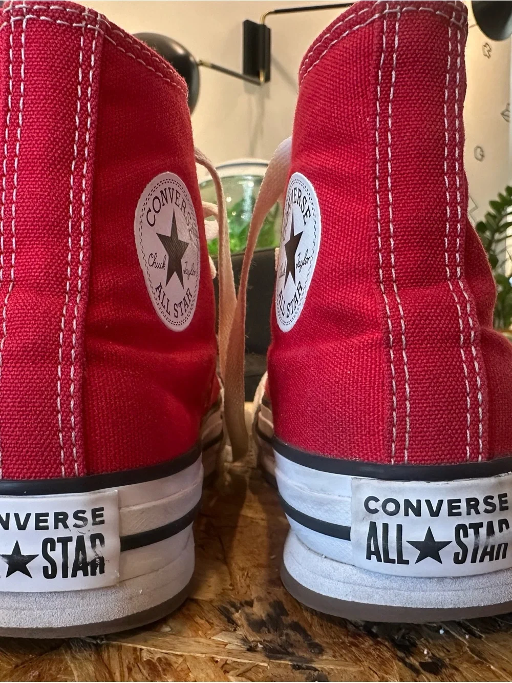 Converse Kids Red High-Top Canvas Sneakers with White Laces